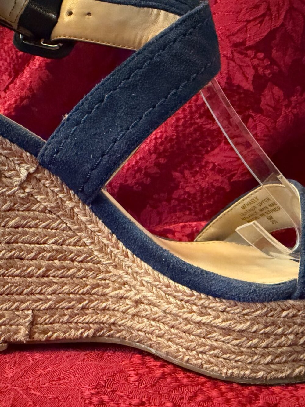 Marc Fisher Haely Blue Espadrille Wedge Sandals Sz 6 - Picture 13 of 14